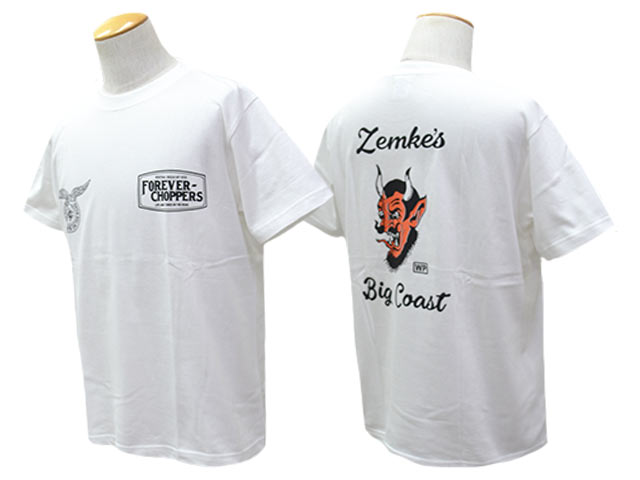 ��3����RED TAiL/��åɥƥ���ۡߡ�ZEMKE'S WHEELS WEAR/���ॱ���ۥ����륺�������ۡ�Cycle S/S Crew Neck Tee��DEVIL��/�������륷�硼�ȥ��꡼�֥��롼�ͥå�Tee�ɥǥӥ�ɡ�