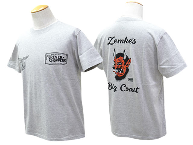 ��3����RED TAiL/��åɥƥ���ۡߡ�ZEMKE'S WHEELS WEAR/���ॱ���ۥ����륺�������ۡ�Cycle S/S Crew Neck Tee��DEVIL��/�������륷�硼�ȥ��꡼�֥��롼�ͥå�Tee�ɥǥӥ�ɡ�