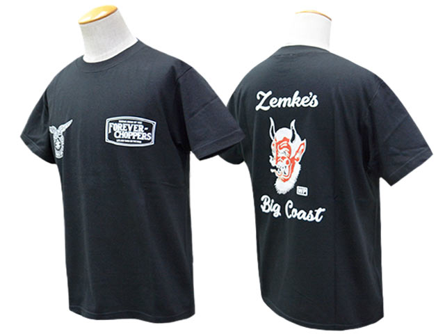 ��3����RED TAiL/��åɥƥ���ۡߡ�ZEMKE'S WHEELS WEAR/���ॱ���ۥ����륺�������ۡ�Cycle S/S Crew Neck Tee��DEVIL��/�������륷�硼�ȥ��꡼�֥��롼�ͥå�Tee�ɥǥӥ�ɡ�