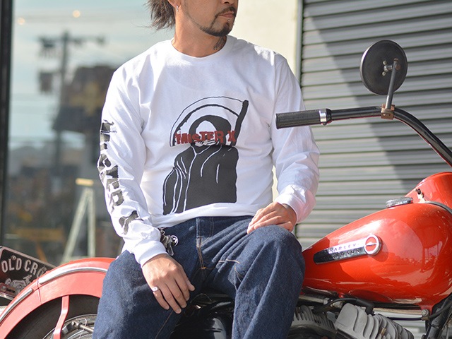 (50% OFF)��2����MISTER X/�ߥ��������å�����2022AW��Grim Reaper L/S Tee/�����꡼�ѡ����󥰥��꡼��Tee��(22AW-MRX-11)(UNCHANGING LOVE/��������󥸥󥰥��/POP EYES/�ݥåץ�����/���ᥫ��/WOLF PACK/����եѥå�)
