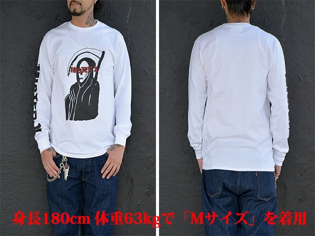 (50% OFF)��2����MISTER X/�ߥ��������å�����2022AW��Grim Reaper L/S Tee/�����꡼�ѡ����󥰥��꡼��Tee��(22AW-MRX-11)(UNCHANGING LOVE/��������󥸥󥰥��/POP EYES/�ݥåץ�����/���ᥫ��/WOLF PACK/����եѥå�)