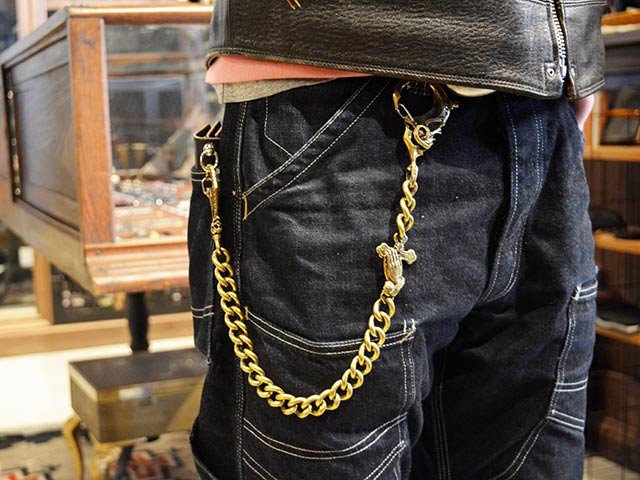 ��galcia/���륷���ۡ�Mexican Skull&Playing Hand Brass Wallet Chain/�ᥭ�����󥹥���&�ץ쥤�󥰥ϥ�ɥ֥饹������åȥ��������(25WCB-MSP001BB)