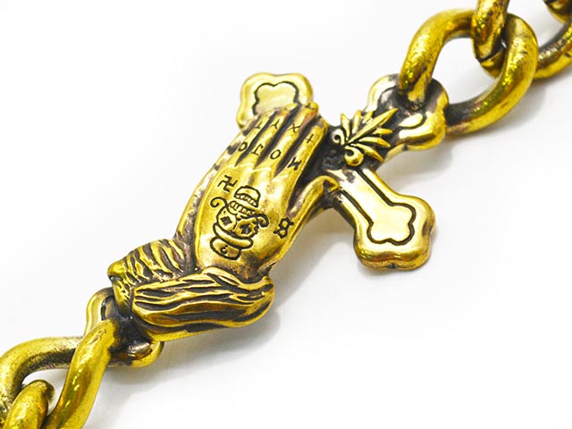 ��galcia/���륷���ۡ�Mexican Skull&Playing Hand Brass Wallet Chain/�ᥭ�����󥹥���&�ץ쥤�󥰥ϥ�ɥ֥饹������åȥ��������(25WCB-MSP001BB)