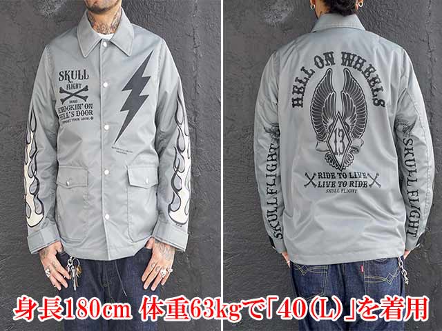 ��2����SKULL FLIGHT/������ե饤�ȡ�2024SS��Riders Coach Jacket/�饤���������������㥱�åȡɡ�