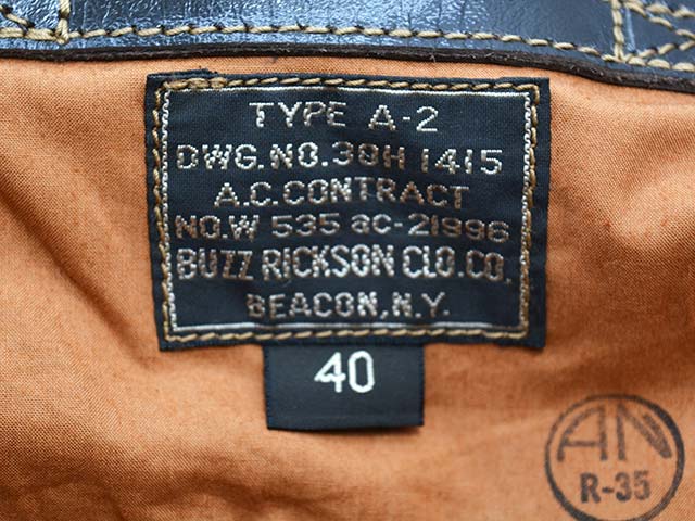 ��BUZZ RICKSON'S/�Х��ꥯ���󥺡ۡ�Type A-2 ��CONTRACT No.W535 ac-21996 BUZZ RICKSON CLO.CO.��85th BOMB.SQ.-KNOCKOUT DROPPER-��(BR80669)