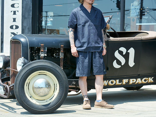 ��FULLCOUNT/�ե륫����ȡ�2026SS��Denim Open Collar S/S Shirt/�ǥ˥४���ץ󥫥顼���硼�ȥ��꡼�֥���ġ�(4100-2)