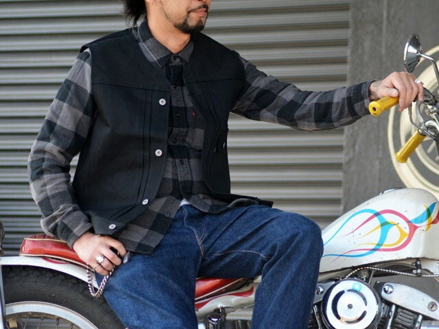 ��2����RED TAiL/��åɥƥ���ۡ�Cross Denim Vest��4th No Collar��/�������ǥ˥�٥��ȡɥե������Ρ����顼�ɡ�