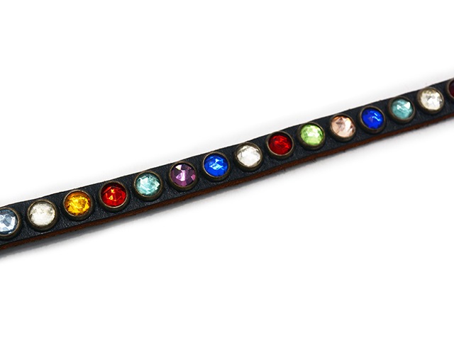 ��HTC(Hollywood Trading Company)/�������ƥ�������(�ϥꥦ�åɥȥ졼�ǥ��󥰥���ѥˡ�)�ۡ�Leather Studs Bracelet"Multi Stone��/�쥶�������å��֥쥹��åȡɥޥ�����ȡ���ɡ�
