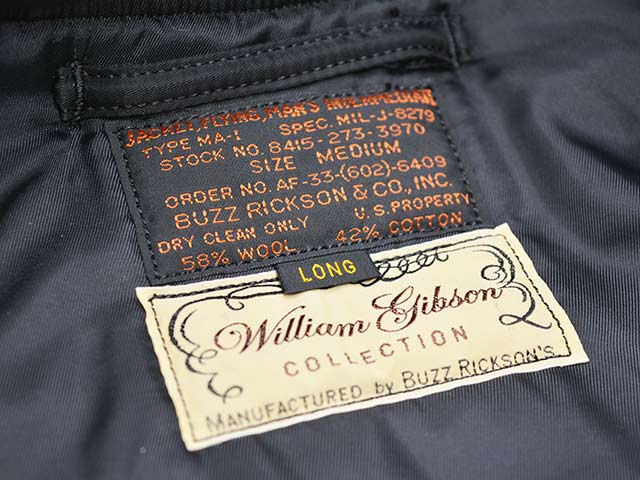 ��BUZZ RICKSON'S/�Х��ꥯ���󥺡ۡ�Type BLACK MA-1��ALBERT TURNER&CO.,INC. LONG MODEL��/�����ץ֥�å�MA-1�ɥ���С��ȥ����ʡ����󥰥�ǥ�ɡ�(BR15772)