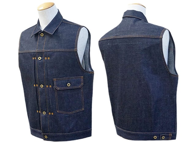 全2色【RED TAiL/レッドテイル】「Cross Denim Vest”4th”/クロス