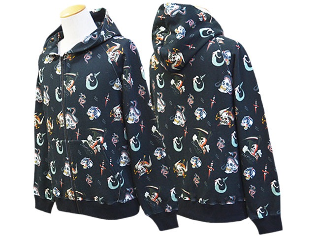 ��2����SKULL FLIGHT/������ե饤�ȡ�2024SS��Allover Pattern Printed Pullover Sweat Parka/�����륪���С��ѥ�����ץ��ƥåɥץ륪���С��������åȥѡ�������