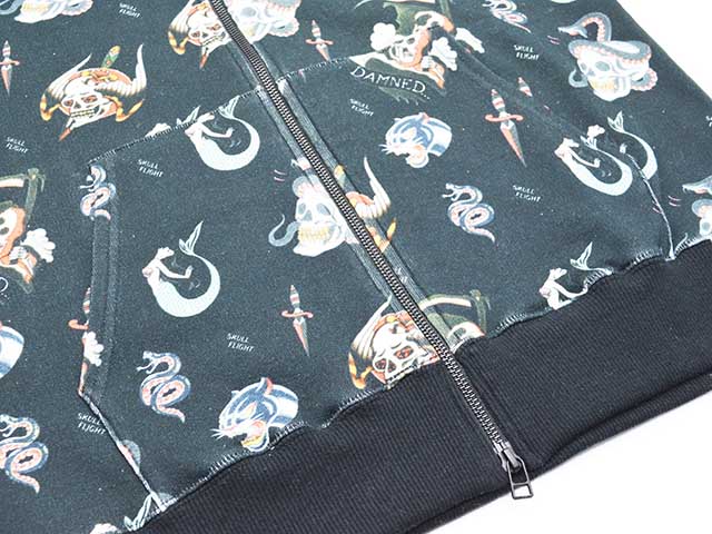 ��2����SKULL FLIGHT/������ե饤�ȡ�2024SS��Allover Pattern Printed Pullover Sweat Parka/�����륪���С��ѥ�����ץ��ƥåɥץ륪���С��������åȥѡ�������