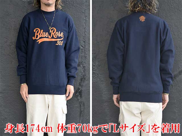 2BLUE ROSE.308/֥롼.308ۡHeavy Weight Crew Neck Sweat"Cursive Logo"/إӡȥ롼ͥåå"֥"