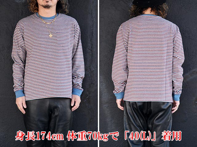 ��2����TROPHY CLOTHING/�ȥ��ե������������󥰡�2026SS��Multi Border L/S Tee/�ޥ���ܡ��������󥰥��꡼��Tee��(TR26SS-201)