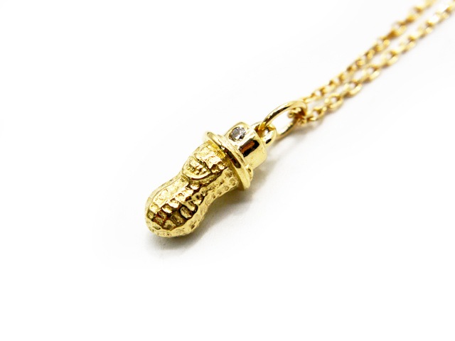��Peanuts&Co/�ԡ��ʥåĥ���ѥˡ��ۡ�Small Peanuts Pendant Top with Diamond��Necklace Chain/�������������ꥹ�⡼��ԡ��ʥåĥڥ����ȥȥåס��ͥå��쥹���������(K10 GOLD)