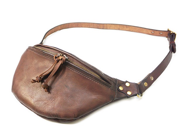 【美品】VASCO レザー ウエストバッグ-LARGE ブラウン ヴァスコ 全3色【vasco/ヴァスコ】「Leather Waist Bag”Large”/レザー