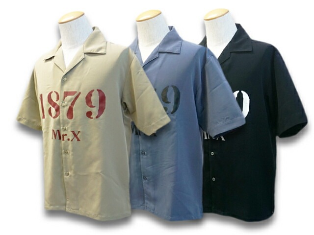 (50% OFF)��3����MISTER X/�ߥ��������å�����2022SS��S/S 1879 Open Collar Easy Shirts/���硼�ȥ��꡼��1879�����ץ󥫥顼������������ġ�(MRX-018)(UNCHANGING LOVE/��������󥸥󥰥��/POP EYES/�ݥåץ�����/���ᥫ��/�ۥåȥ��å�/�ϡ��졼)