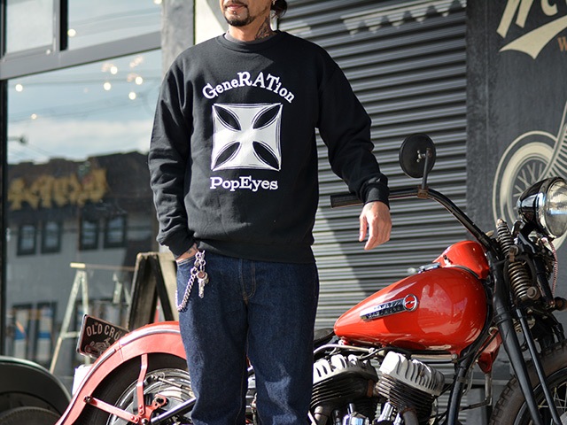 (50% OFF)��POP EYES/�ݥåץ�������2022AW��Rat Sweat Shirts/��åȥ������åȥ���ġ�(22AW-PPE-21)(UNCHANGING LOVE/��������󥸥󥰥��/MISTER X/�ߥ��������å���/���ᥫ��/WOLF PACK/����եѥå�)