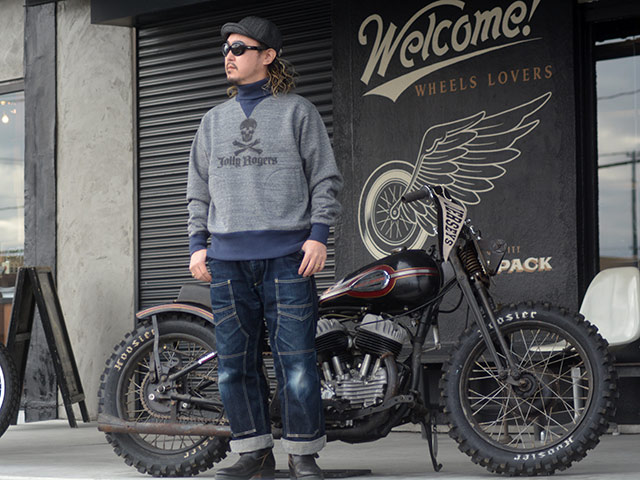 FREE WHEELERS/ե꡼ۥ顼2024FWTurtle Neck Sweat ShirtU.S.NAVY VF-17 Jolly Rogers/ȥͥååȥġU.S.ͥӡVF-17꡼㡼ɡ(2434012)