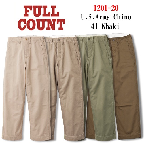 ��4����FULLCOUNT/�ե륫����ȡۡ�U.S.Army Chino 41 Khaki/U.S.�����ߡ�����41��������(1201-20)