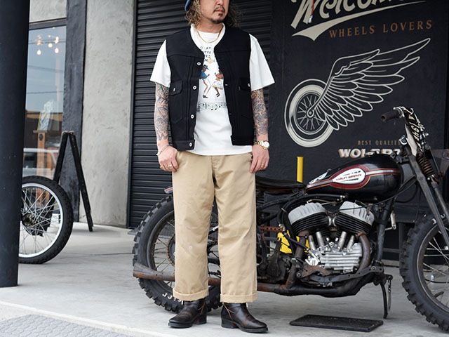 ��2����RED TAiL/��åɥƥ���ۡ�Cross Denim Vest��6th No Collar��/�������ǥ˥�٥��ȡɥ��å����� �Ρ����顼�ɡ�(RKK-516NC)