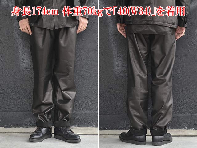 ��MOSSIR by FINE CREEK&CO/�⥷���� �Х� �ե����󥯥꡼������ɥ����ۡ�Washable Leather Two Tuck Slim Pants��OPEN DAY��/�����å���֥�쥶���ġ����å������ѥ�ġɥ����ץ�ǥ��ɡ�(MOPT030)
