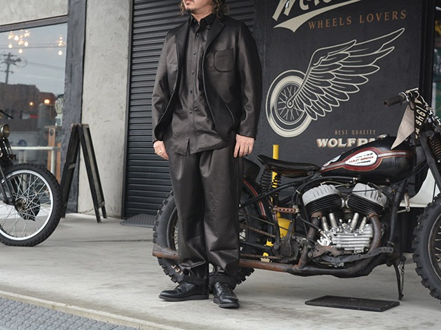 ��MOSSIR by FINE CREEK&CO/�⥷���� �Х� �ե����󥯥꡼������ɥ����ۡ�Washable Leather Two Tuck Slim Pants��OPEN DAY��/�����å���֥�쥶���ġ����å������ѥ�ġɥ����ץ�ǥ��ɡ�(MOPT030)
