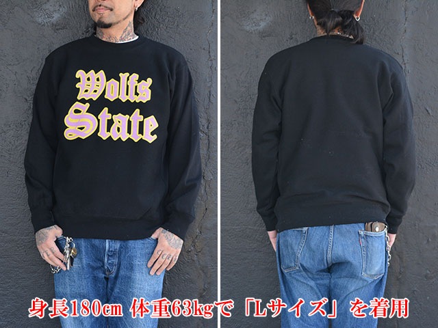 (50% OFF)��2����WOLF PACK original/����եѥå����ꥸ�ʥ�ۡ�Heavy Weight Crew Neck Sweat��Wolfs State��/�إӡ��������ȥ��롼�ͥå��������åȡɥ���ե����ƥ��ȡɡ�