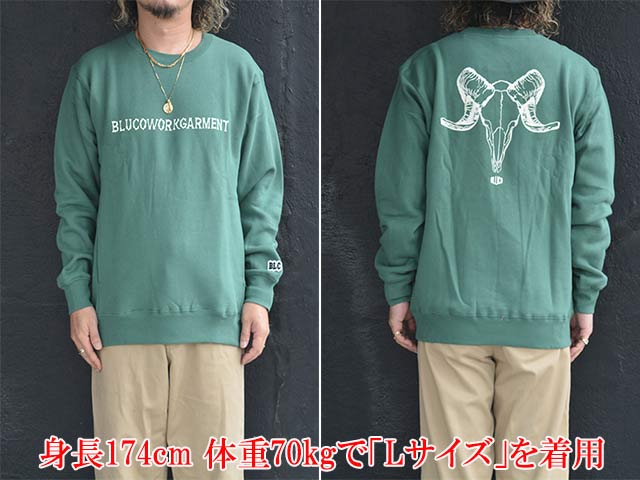 ��3����BLUCO/�֥륳��2026AW��Sweat Shirt��BONES��/�������åȥ���ġɥܡ��󥺡ɡ�(165-13-032)