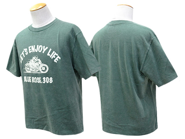 ��3����BLUE ROSE.308/�֥롼������.308�ۡ�Fade Wash Crew Neck Tee��ENJOY LIFE��/�ե����ɥ����å��奯�롼�ͥå�Tee�ɥ��󥸥祤�饤�աɡ�