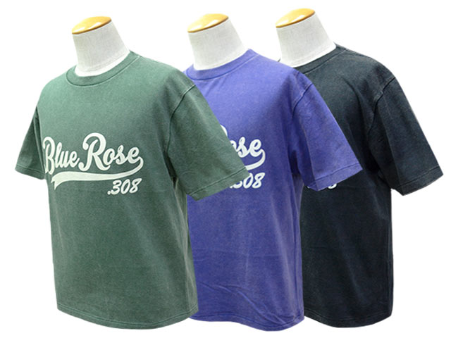 ��3����BLUE ROSE.308/�֥롼������.308�ۡ�Fade Wash Crew Neck Tee��Cursive Logo��/�ե����ɥ����å��奯�롼�ͥå�Tee�ɥ������֥����ɡ�