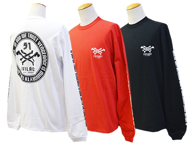 ��3����EVILACT/�����֥륢���ȡ�2025SS��Cross Bone L/S Tee/�������ܡ�����󥰥��꡼��Tee��(EA25-ACT1-T02)