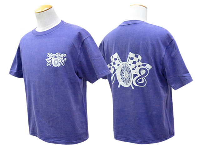 ��3����BLUE ROSE.308/�֥롼������.308�ۡ�Fade Wash Crew Neck Tee��Wheel 308��/�ե����ɥ����å��奯�롼�ͥå�Tee�ɥۥ�����308�ɡ�