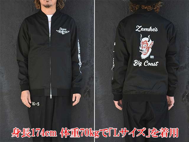 ��ZEMKE'S WHEELS WEAR/���ॱ���ۥ����륺�������ۡ�T/C Stadium Jacket��DEVIL��/T/C���������ॸ�㥱�åȡɥǥӥ�ɡ�