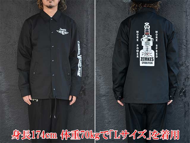 ��ZEMKE'S WHEELS WEAR/���ॱ���ۥ����륺�������ۡ�T/C Coach Jacket��SPARK PLUG��/T/C���������㥱�åȡɥ��ѡ����ץ饰�ɡ�