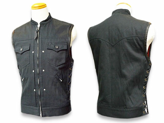 SKULL FLIGHT/スカルフライト】「Hard Pique Riders Club Zip Vest 