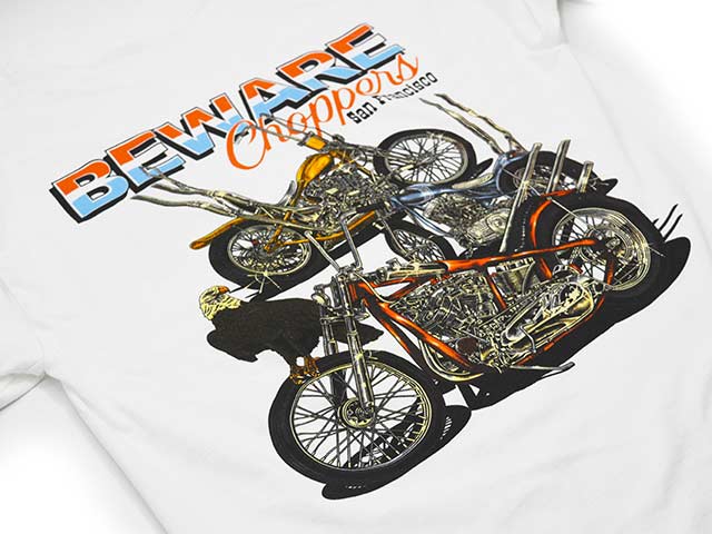 ��BEWARE CHOPPERS/�ӥ���������åѡ����ۡ�Printed L/S Tee��TRIPPLE THREAT��/�ץ��ƥåɥ��󥰥��꡼��Tee�ɥȥ�ץ륹��åȡɡ�