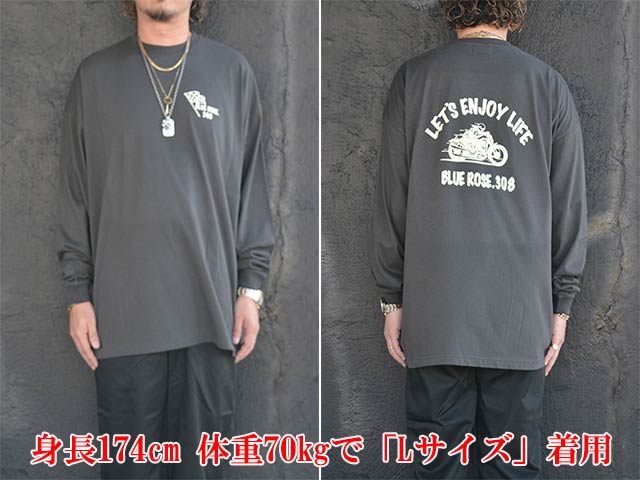 ��BLUE ROSE.308/�֥롼������.308�ۡ�Big Silhouette L/S Tee��ENJOY LIFE��/�ӥå����륨�åȥ��󥰥��꡼��Tee�ɥ��󥸥祤�饤�աɡ�