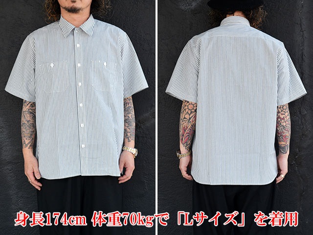 ��3����BLUCO/�֥륳��2026SS��Standard S/S Work Shirt��Stripe��/����������ɥ��硼�ȥ��꡼�֥������ġɥ��ȥ饤�סɡ�(163-21-118)