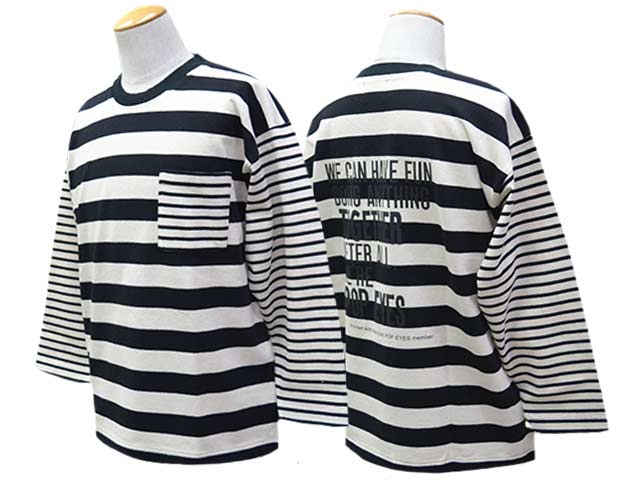 ��2����POP EYES/�ݥåץ�������2026SS��CRAZY BORDER L/S Tee/���쥤�����ܡ��������󥰥��꡼��Tee��(26SS-PPE-006)
