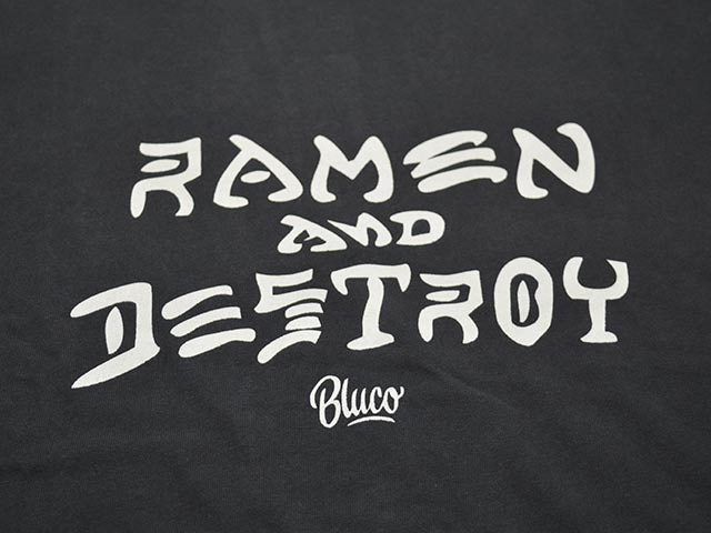 ��3����BLUCO/�֥륳��2026SS��Pigment Over Tee��RAMEN&DESTROY��/�ԥ����ȥ����С�Tee�ɥ顼���&�ǥ��ȥ����ɡ�(164-22-056)