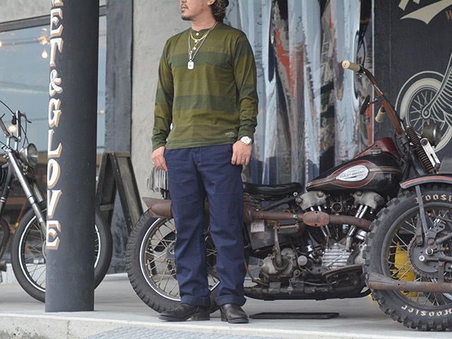 ��3����TROPHY CLOTHING/�ȥ��ե������������󥰡�2025AW��Overdye 3 Color Henley Wide Border L/S Tee/�����С�����3���顼�إ�꡼�磻�ɥܡ��������󥰥��꡼��Tee��(TR25AW-201)