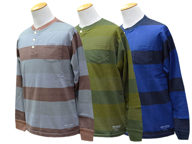 ��3����TROPHY CLOTHING/�ȥ��ե������������󥰡�2025AW��Overdye 3 Color Henley Wide Border L/S Tee/�����С�����3���顼�إ�꡼�磻�ɥܡ��������󥰥��꡼��Tee��(TR25AW-201)