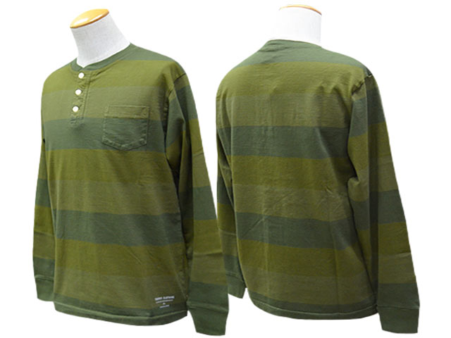 ��3����TROPHY CLOTHING/�ȥ��ե������������󥰡�2025AW��Overdye 3 Color Henley Wide Border L/S Tee/�����С�����3���顼�إ�꡼�磻�ɥܡ��������󥰥��꡼��Tee��(TR25AW-201)