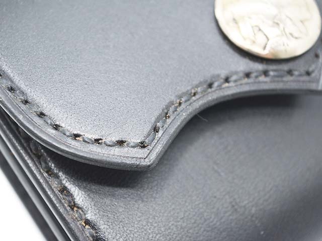 グレージングサドルレザー コンパクトスリムウォレット シルバー950