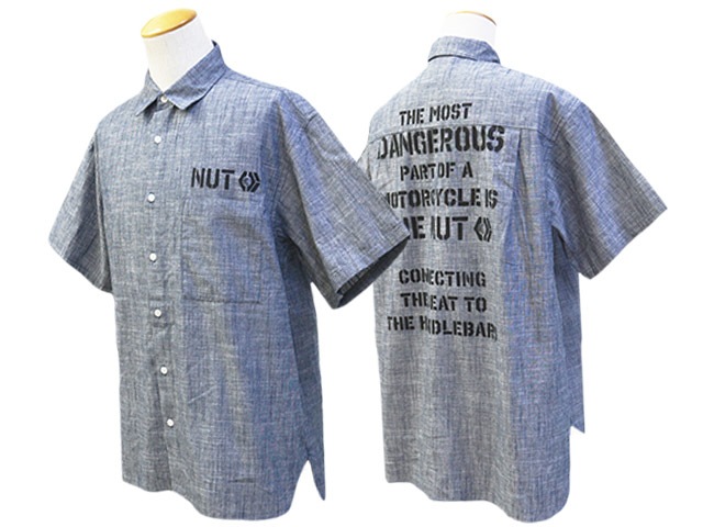 ��SIRANO BROS/����Υ֥�����2024SS��Chambray Over Sized S/S Shirts��Biker Wisdom��/�����֥졼�����С��������ɥ��硼�ȥ��꡼�֥���ġɥХ���������������ɡ�