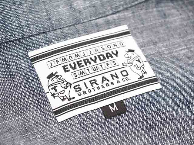 ��SIRANO BROS/����Υ֥�����2024SS��Chambray Over Sized S/S Shirts��Biker Wisdom��/�����֥졼�����С��������ɥ��硼�ȥ��꡼�֥���ġɥХ���������������ɡ�