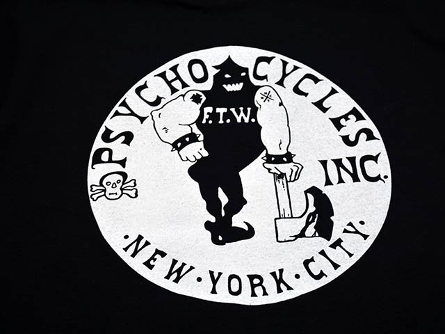 ��PSYCHO CYCLES/�������������륹�ۡ�Printed Crew Neck Tee��Left Chest Axeman��/�ץ��ƥåɥ��롼�ͥå�Tee�ɥ�եȥ������ȥ��å����ޥ�ɡ�