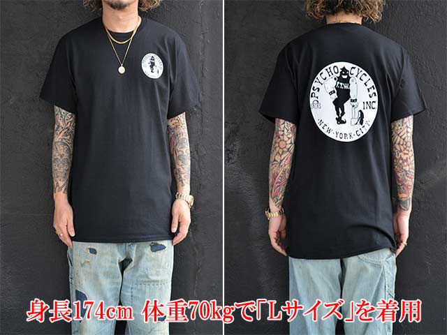 ��PSYCHO CYCLES/�������������륹�ۡ�Printed Crew Neck Tee��Left Chest Axeman��/�ץ��ƥåɥ��롼�ͥå�Tee�ɥ�եȥ������ȥ��å����ޥ�ɡ�