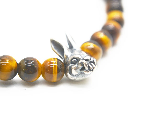 ��MAD CULT/�ޥåɥ���ȡۡ�Evil Rabbit Stone Bracelet��Tiger Eye��/�����ӥ��ӥåȥ��ȡ���֥쥹��åȡɥ������������ɡ�(SB-22)